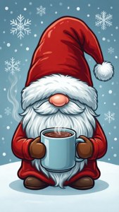 Christmas Gnome with Cocoa