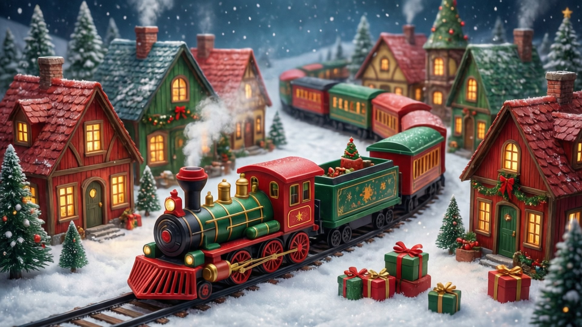 Christmas Toy Train by Wallpapers.art Studio
