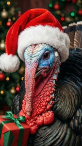 Christmas Turkey Santa Hat