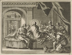 Christus aan de maaltijd in het huis van Simon de Farizeeër