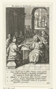 Christus aan de maaltijd in het huis van Simon in Betanië