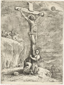 Christus aan het kruis, Maria Magdalena omhelst het kruis