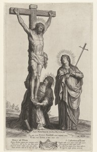 Christus aan het kruis, met Maria en  de H. Catharina