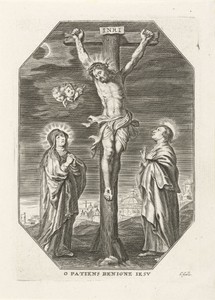 Christus aan het kruis met Maria en Johannes