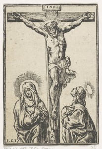 Christus aan het kruis met Maria en Johannes