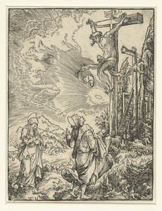 Christus aan het kruis met Maria en Johannes de Evangelist