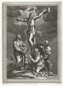 Christus aan het kruis met Maria, Johannes en Maria Magdalena