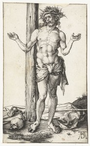 Christus als Man van Smarten, met geheven handen