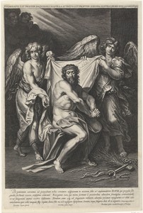 Christus als Man van Smarten met twee engelen en twee cherubijnen