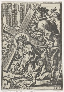 Christus bezwijkt voor tweede keer tijdens de kruisdraging