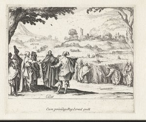 Christus discussieert met farizeeërs over het plukken van aren op sabbat