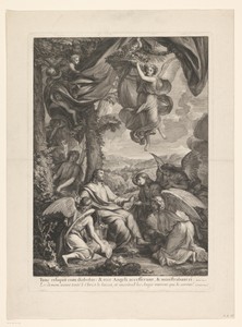 Christus door de engelen verzorgd na de verzoeking van de duivel
