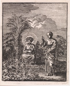 Christus en de gepersonifieerde ziel aanschouwen de natuur