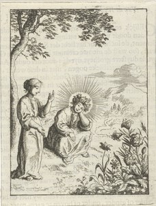 Christus en de gepersonifieerde ziel aanschouwen de natuur