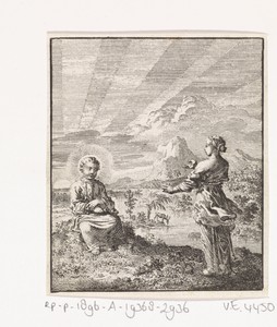 Christus en de gepersonifieerde ziel aanschouwen de opkomende zon