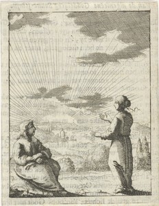 Christus en de gepersonifieerde ziel aanschouwen de opkomende zon