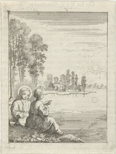 Christus en de gepersonifieerde ziel aanschouwen de zon