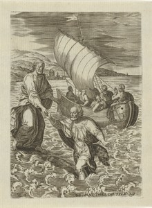 Christus en zijn leerlingen in de storm op het meer van Galilea