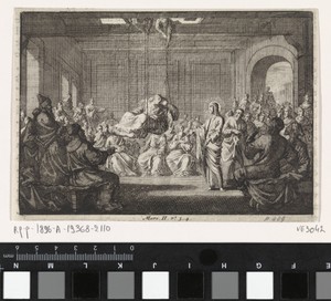 Christus geneest een verlamde man die door het dak werd neergelaten