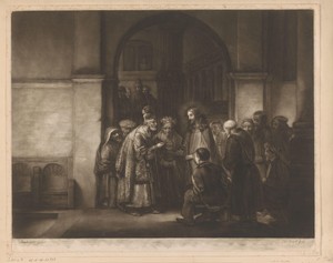 Christus in debat met de farizeeën over de belasting aan de keizer
