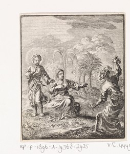 Christus laat een fontein in het hart van de gepersonifieerde ziel ontspringen