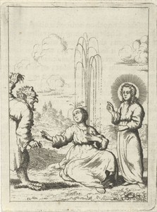 Christus laat een fontein in het hart van de gepersonifieerde ziel ontspringen
