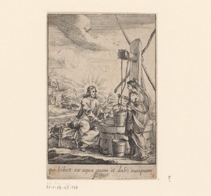 Christus met de Samaritaanse vrouw bij een waterput