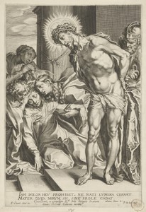 Christus met doornenkroon en wenende Maria