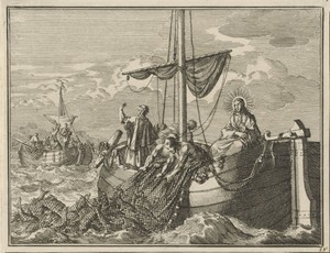 Christus op de vissersboot van Petrus