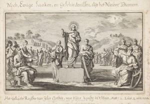Christus op een voetstuk met rondom zijn voorvaderen