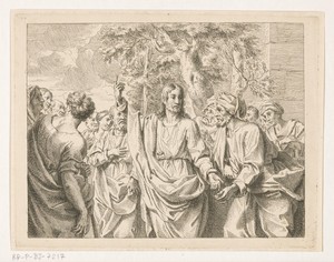 Christus predikt tussen het volk