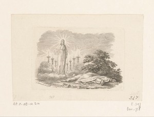 Christus staande tussen zeven kandelaren, met zeven sterren in de hand