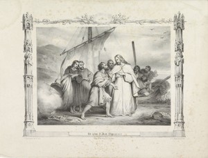 Christus stilt de storm op het meer