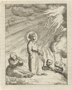 Christus verdedigt de gepersonifieerde ziel tegen de hel en de dood