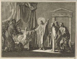 Christus wekt de dochter van Jaïrus op