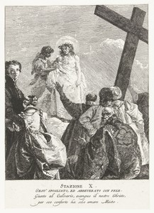 Christus wordt ontkleed op Calvarieberg