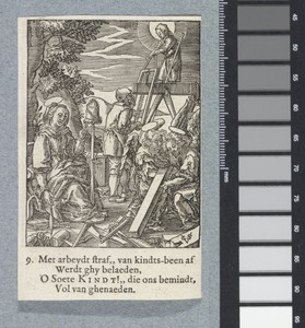 Christuskind helpt Jozef met zagen
