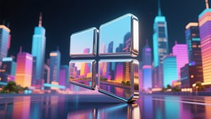 Chrome Logo Cityscape