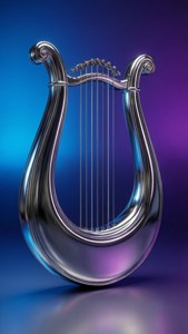 Chrome Lyre 3D
