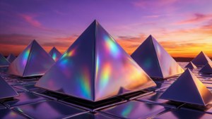 Chrome Pyramids Sunset