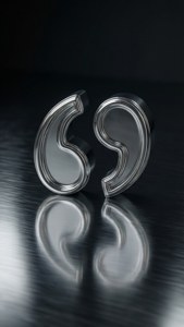 Chrome Reflection Quotation Marks