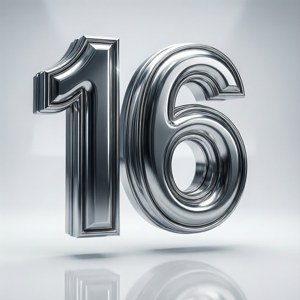 Chrome Sixteen 3D Render
