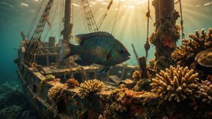 Chromis Over Shipwreck