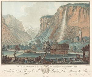 Chute de Staubbach, dans la Vallée de Lauterbrunnen (Falls at Staubbach in the Lauterbrunnen Valley)