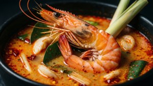 Cinematic Tom Yum Prawn