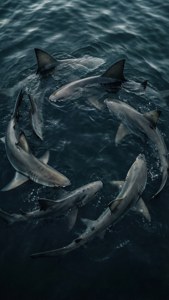 Circling Shark Fins