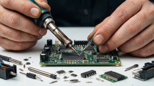 Circuit Board Repair Closeup