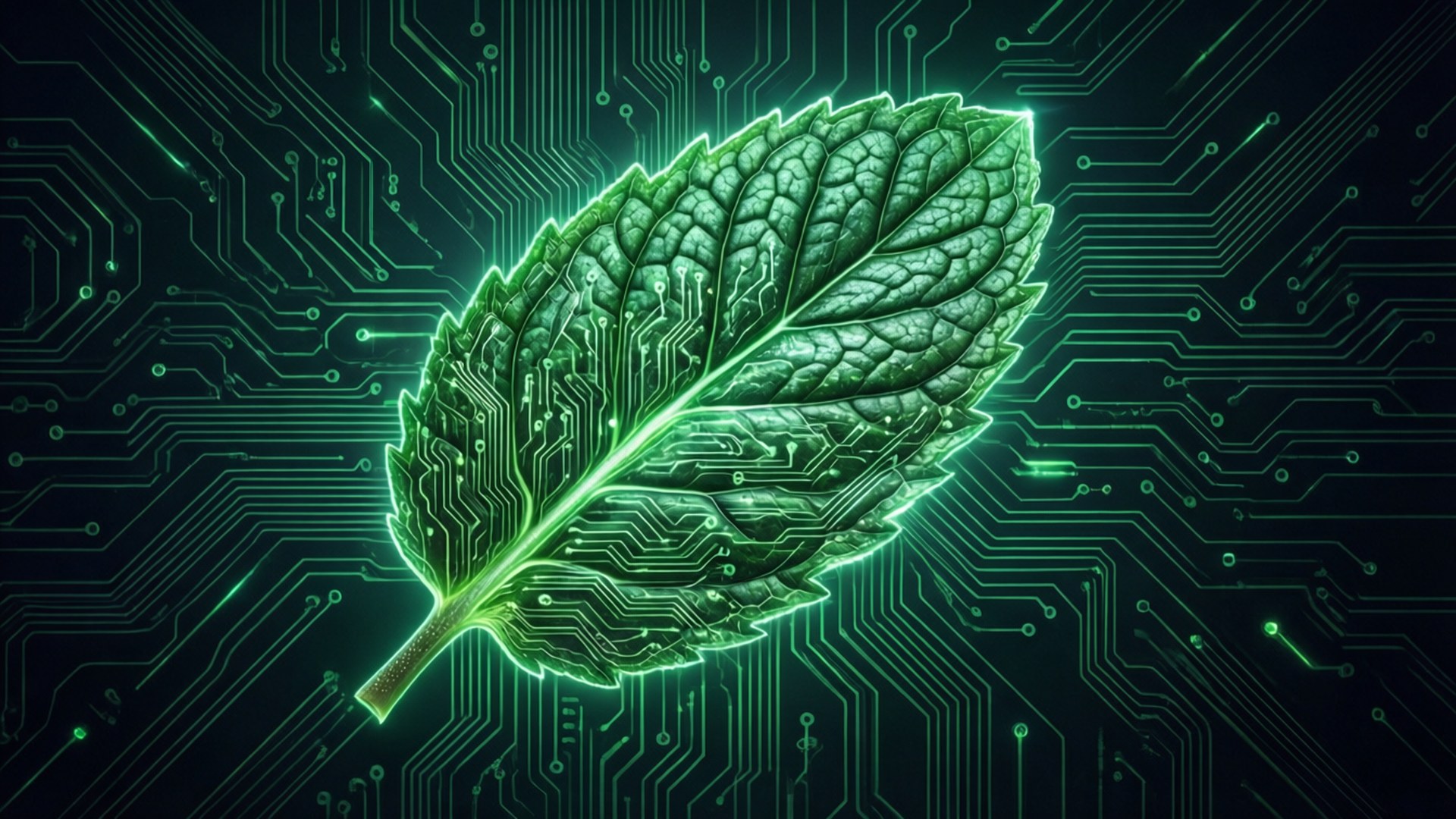 Circuit Mint Tech by Wallpapers.art Studio
