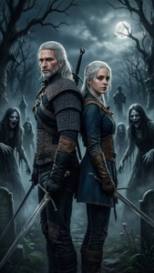 Ciri and Geralt Battle