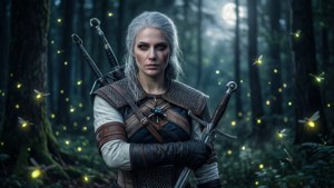Ciri in the Moonlit Forest